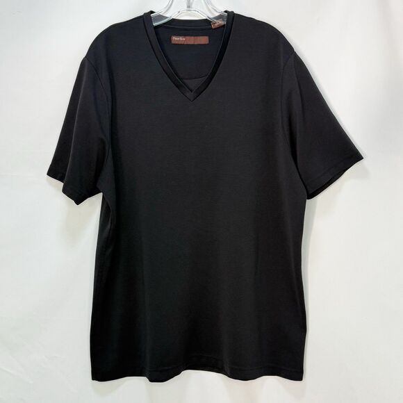 Perry Ellis Men’s Black T Shirt V-Neck Short Sleeve Size XL - Picture 1 of 11
